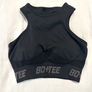 Bo+Tee Change Black Crop Top Sports Bra Size Small